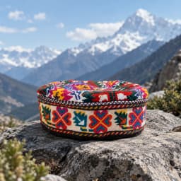 Gilgiti Embroidered Cap for Women - Handmade product photo 1