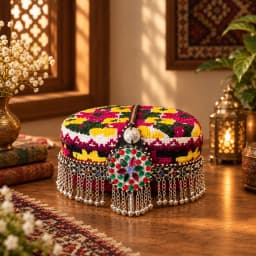 Gilgity Embroidered Cap for Women – With Silver Silsila product photo 2