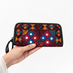 Ladies Embroidered Woolen Purse - Mirror Work product photo 1