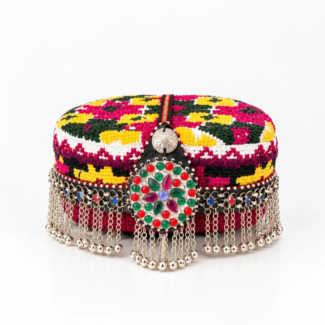 Gilgity Embroidered Cap for Women – With Silver Silsila product photo 2